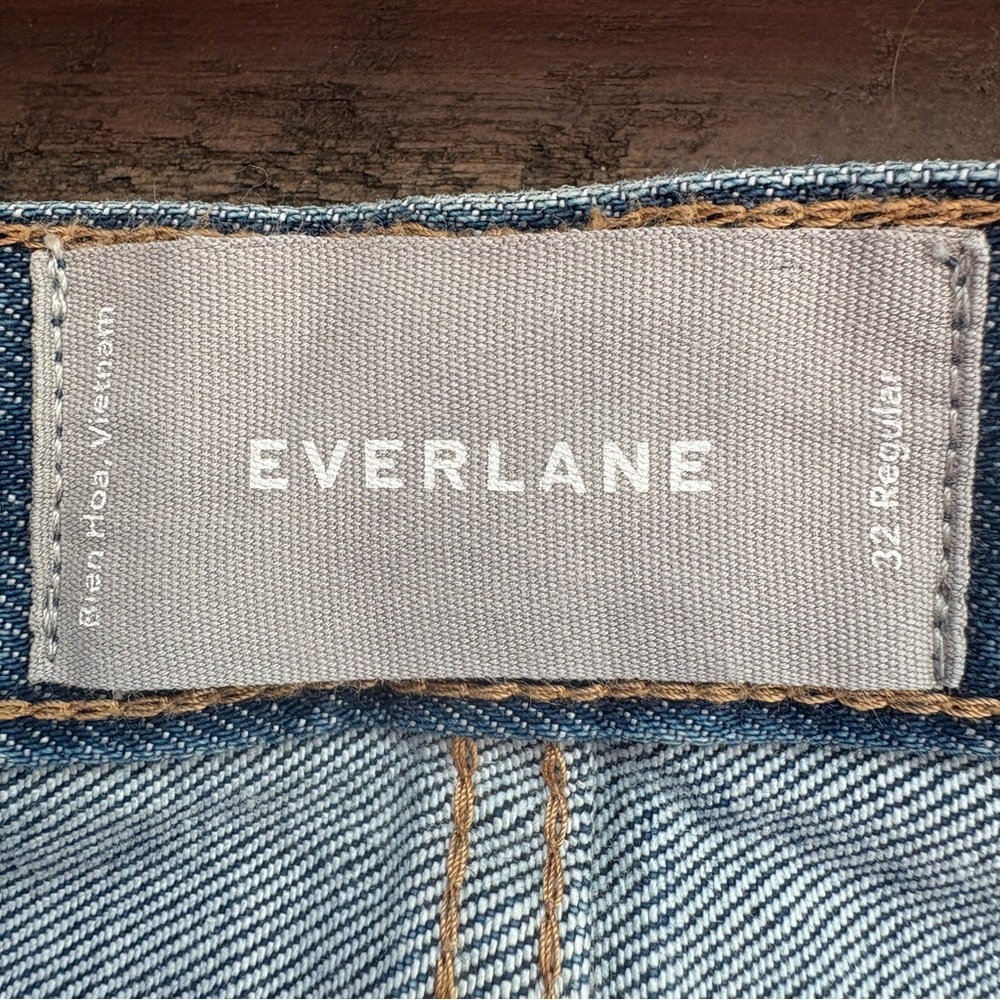Everlane Mid Rise Straight Denim Jeans Womans 32 Regular Clean Classic Everyday - Picture 3 of 7